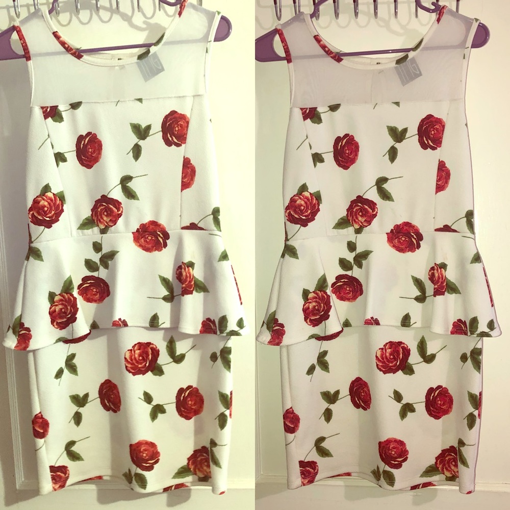 Peplum floral dress